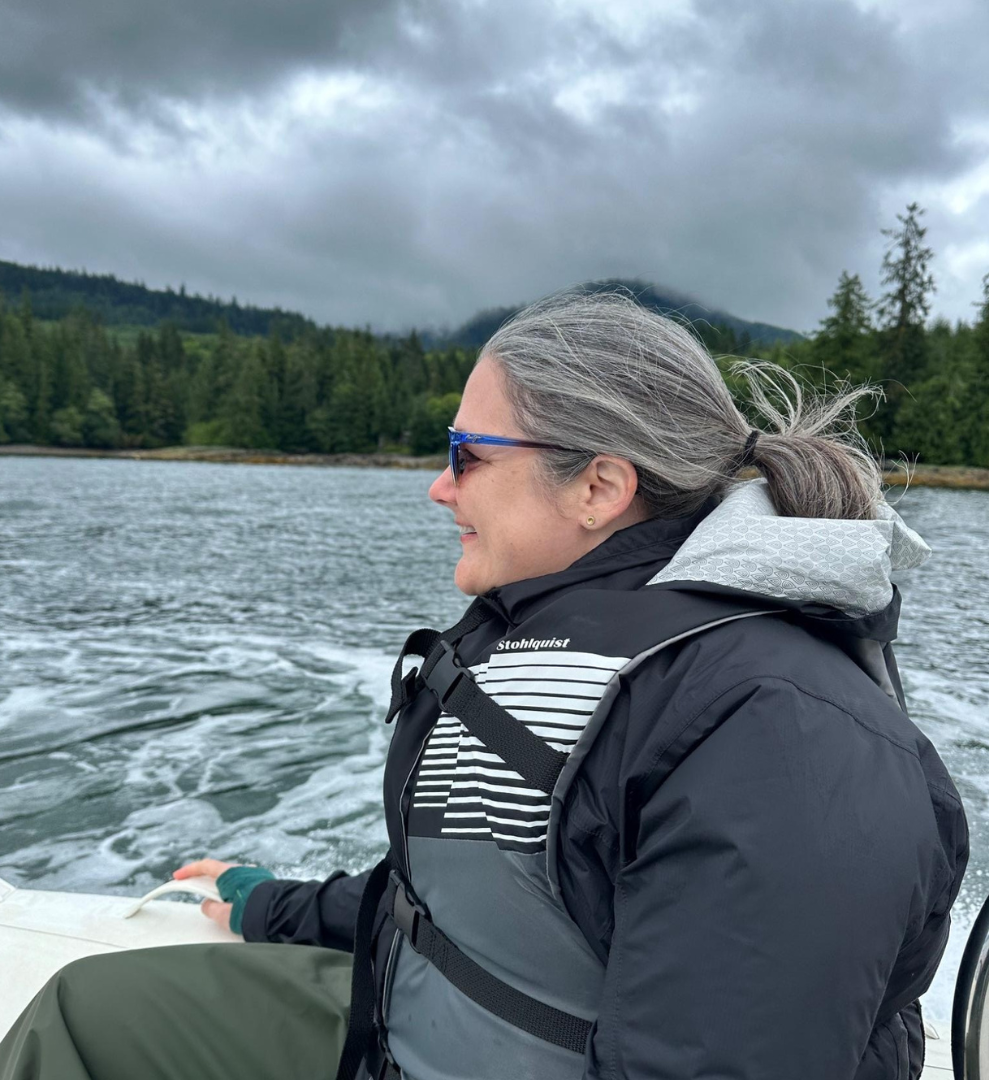 Michele on a Drive Your Own Zodiac adventure in Tongass National Forest Alaska August 2023