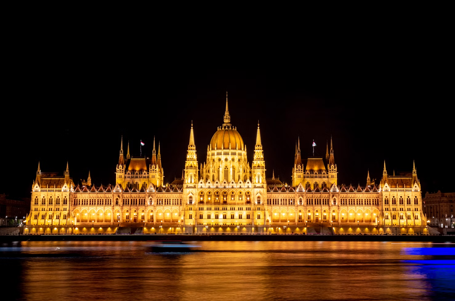 The Hungarian Parliament building located on the banks of the Danube River at night. Photo courtesy of Kristijan Arsov.